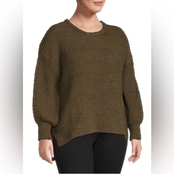 BOBEAU 🆕 Plus Popcorn Knit Sweater. Beautiful Fall Color, Olive. Size 1X. - Picture 1 of 2